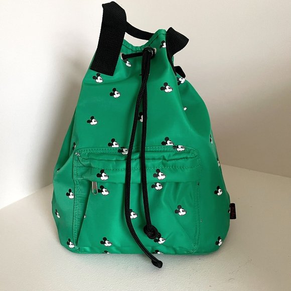 Disney Handbags - Rare Disney Mickey Mouse Original Sling Backback Bag Green EUC
